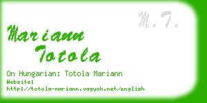 mariann totola business card